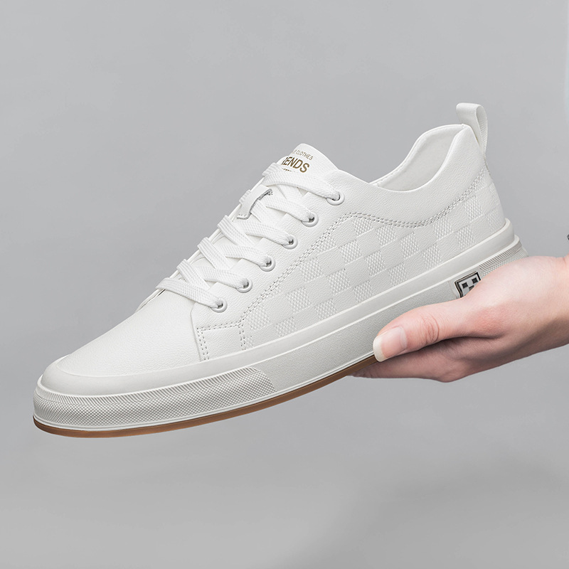 Men's Lace-up Leather Casual Flat Sneakers